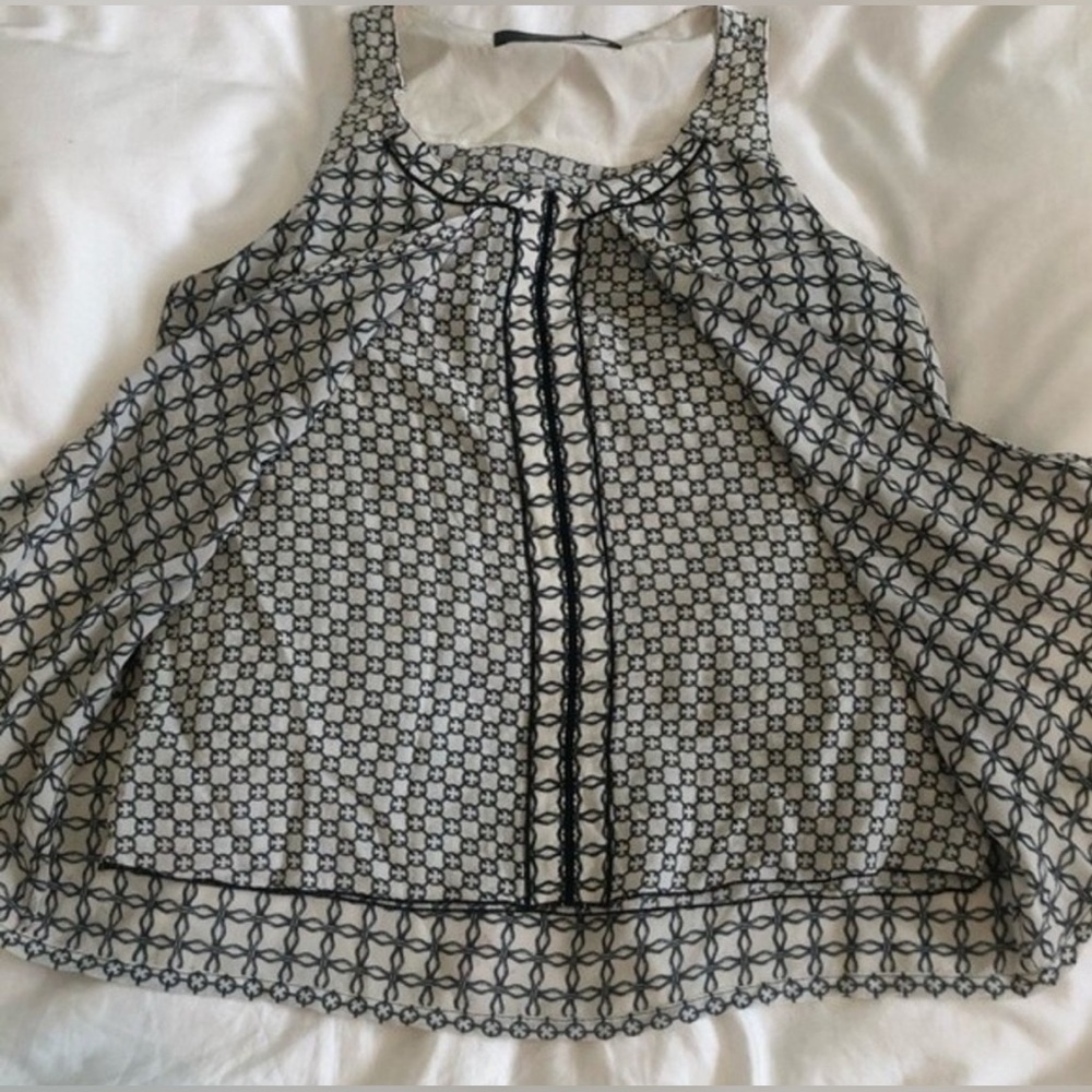 Proenza Schouler | Vintage silk blouse | navy & white | size 4